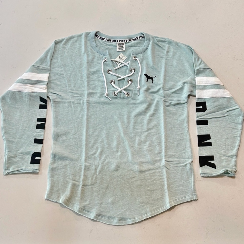 PINK Victoria’s Secret Lace-up Top - Small